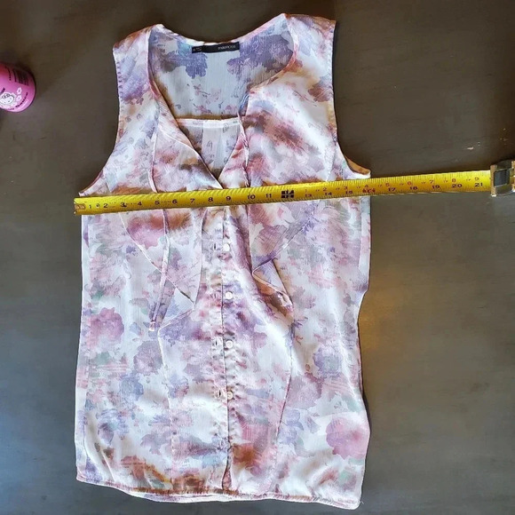 MAURICES | Sleeveless Button Up Top in Abstract Floral sz XS - Picture 7 of 11